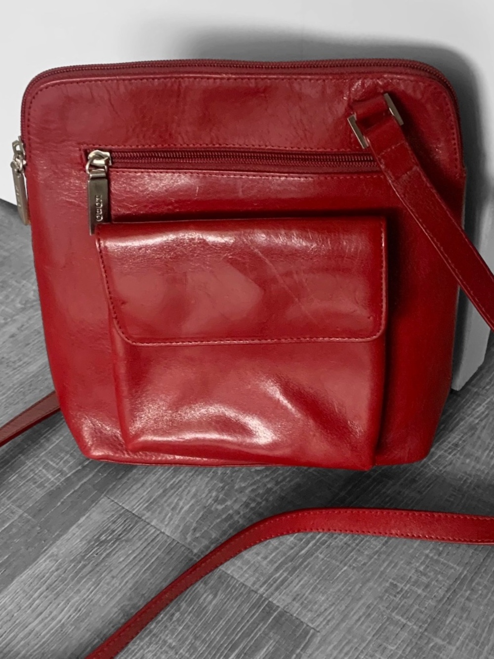 Hobo International Red Patent Leather Crossbody Purse Bag